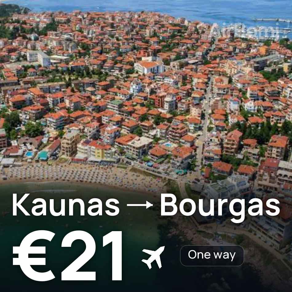 Flugticket: Kaunas — Burgas, €21