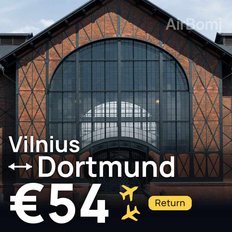 Flugticket: Vilnius — Dortmund, €54