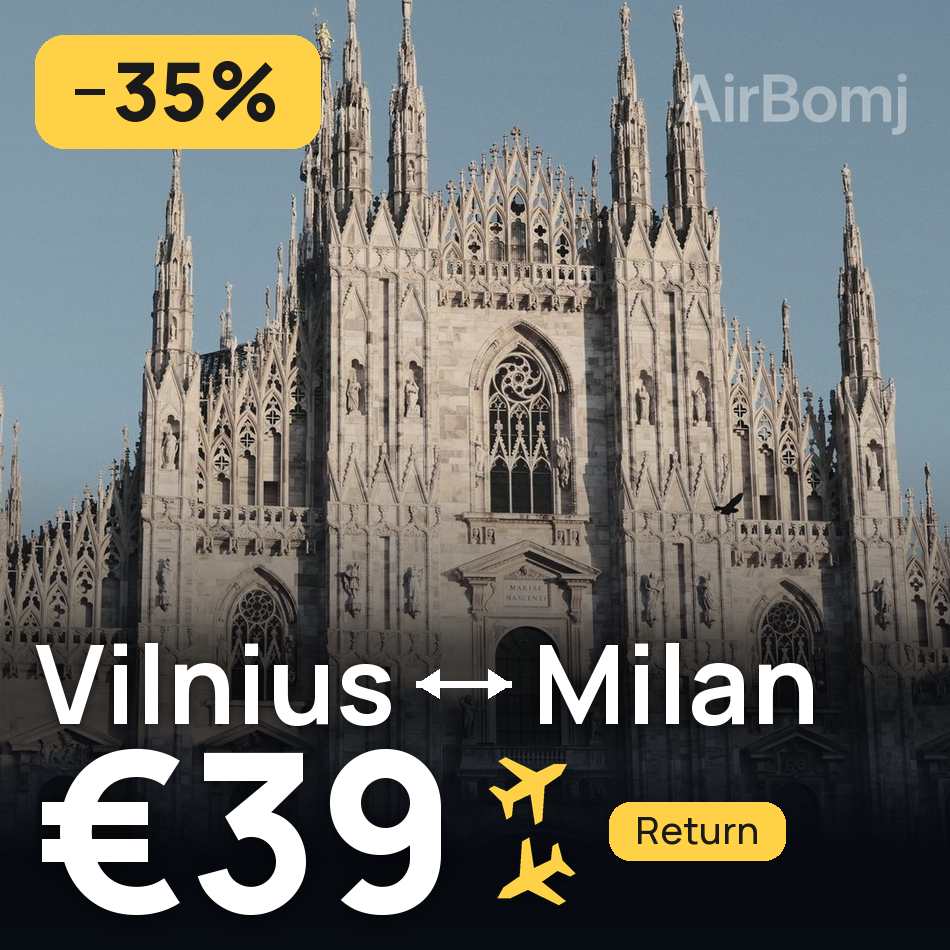Flugticket: Vilnius — Mailand, €39
