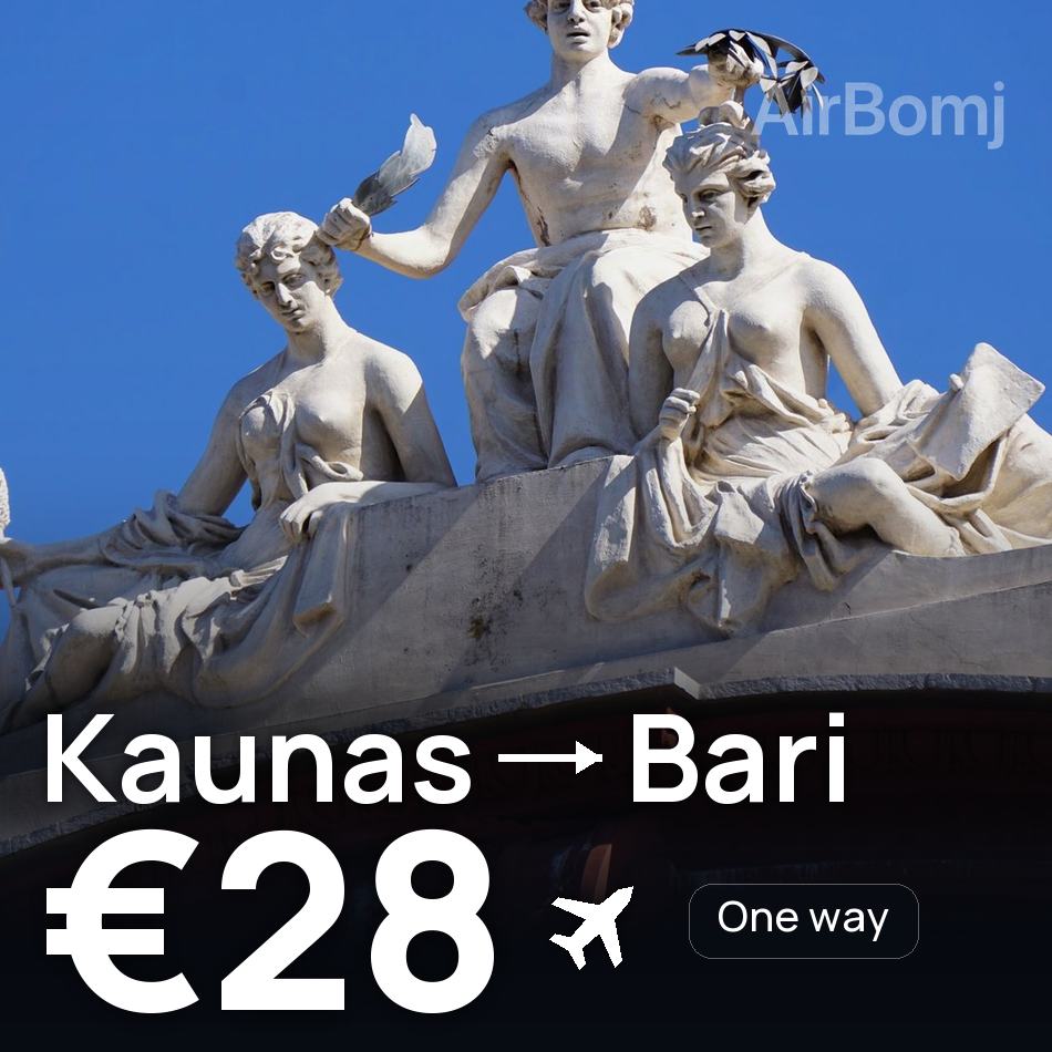 Flugticket: Kaunas — Bari, €28