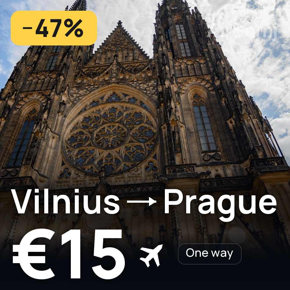 Tiket pesawat: Vilnius — Prague, €15
