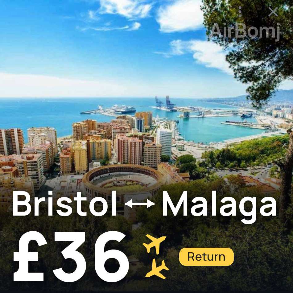 Bilet de avion: Bristol — Malaga, £36