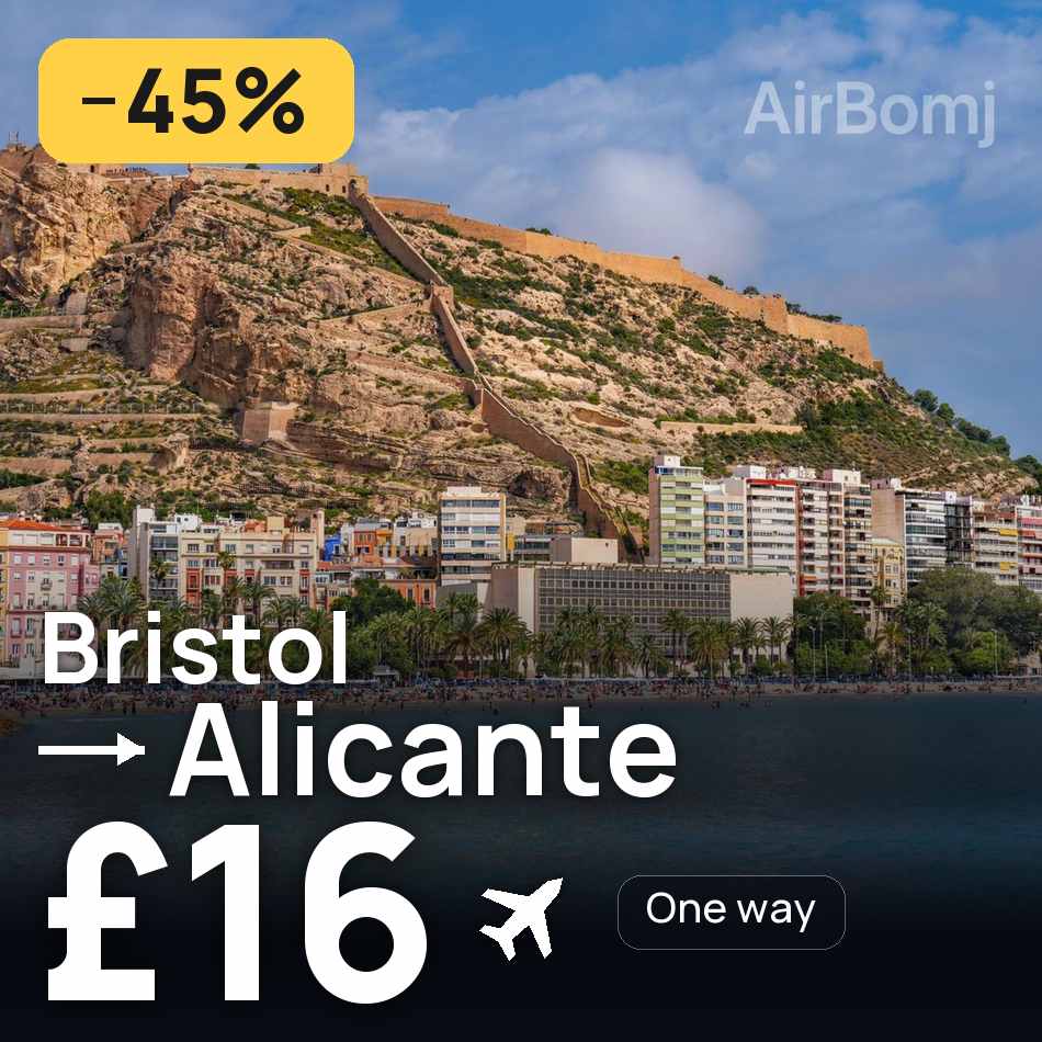 Bilet de avion: Bristol — Alicante, £16