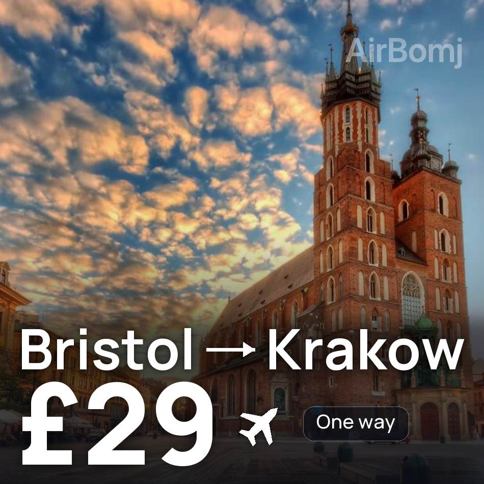 Billet d'avion : Bristol — Cracovie, £29