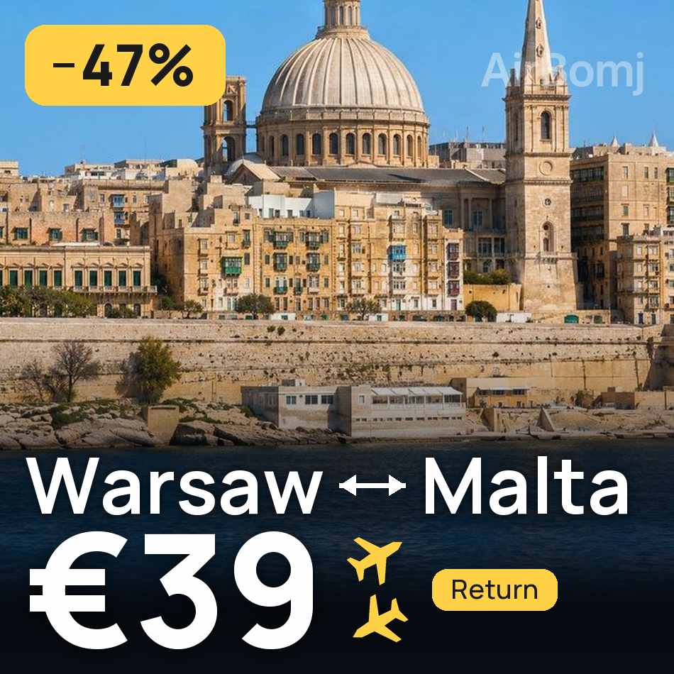Flugticket: Warschau — Valletta, €39