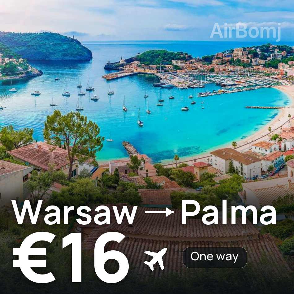 Bilet de avion: Warsaw — Palma, €16