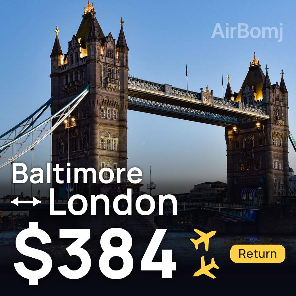Biglietto aereo: Baltimora — Londra, $384