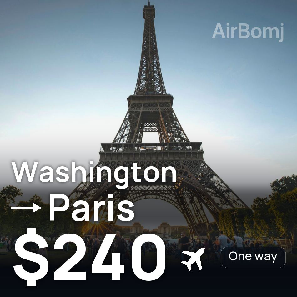 Biglietto aereo: Washington — Parigi, $240