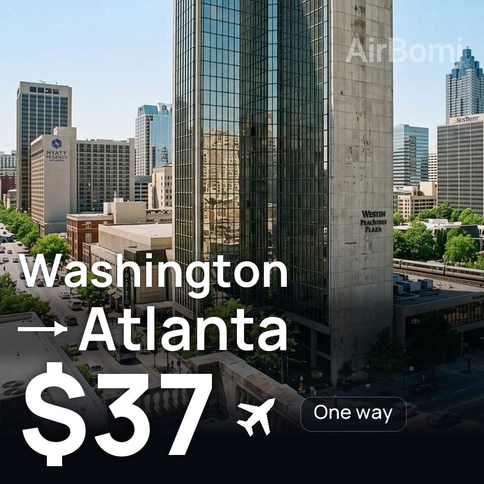 Biglietto aereo: Washington — Atlanta, $37
