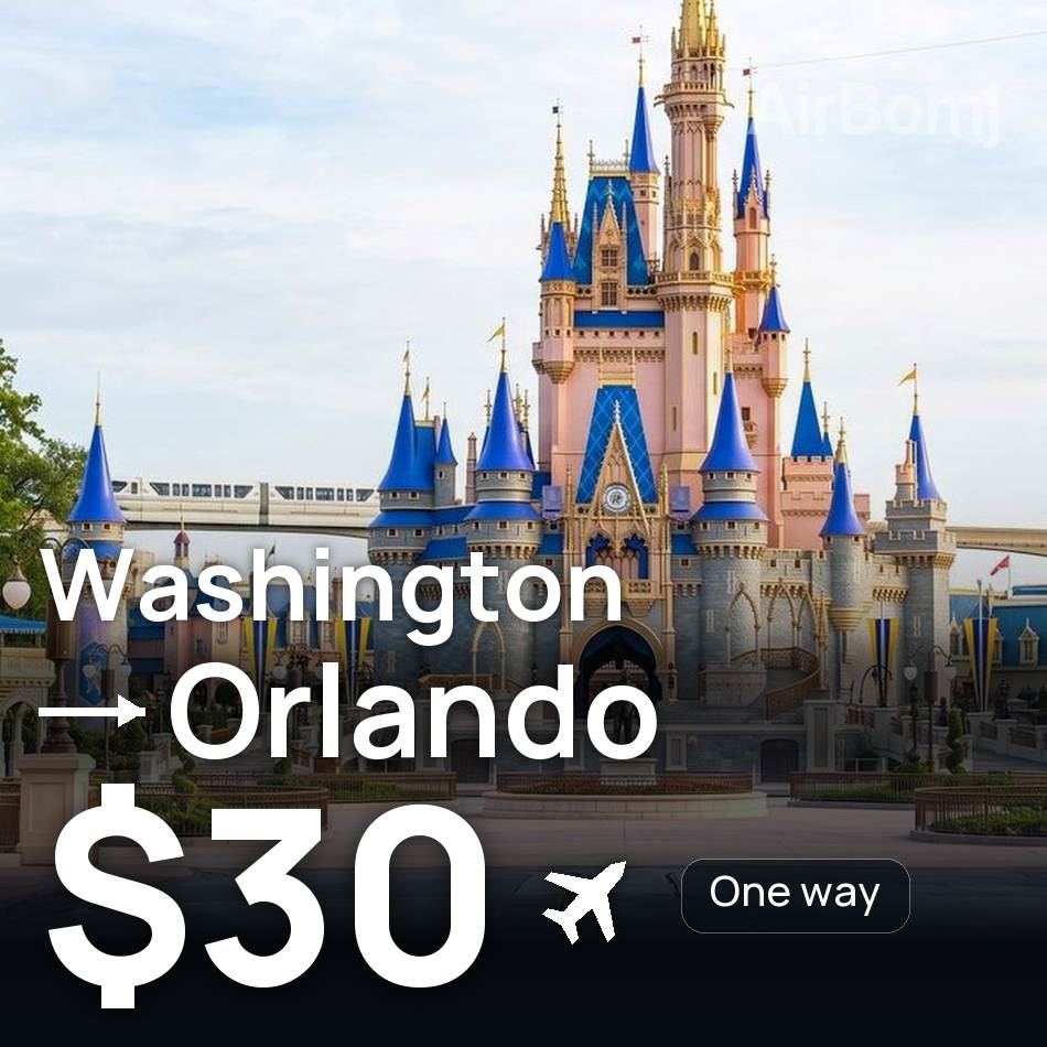 Biglietto aereo: Washington — Orlando, $30