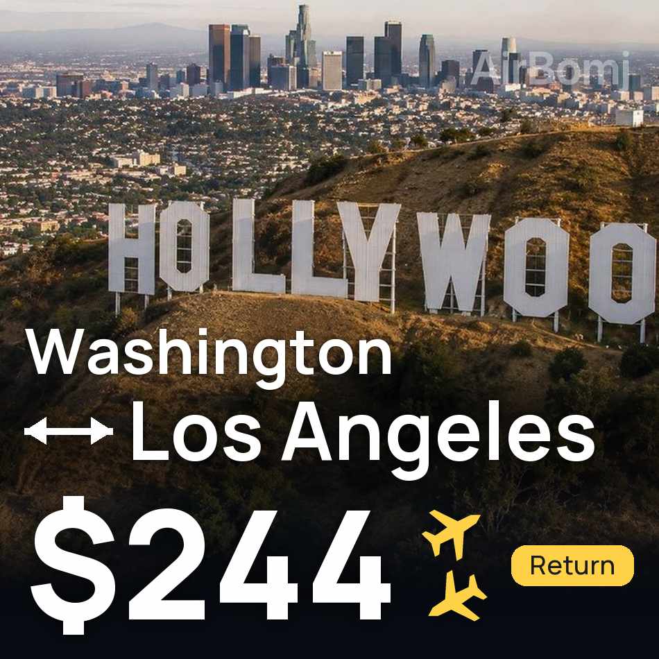 Biglietto aereo: Washington — Los Ángeles, $244