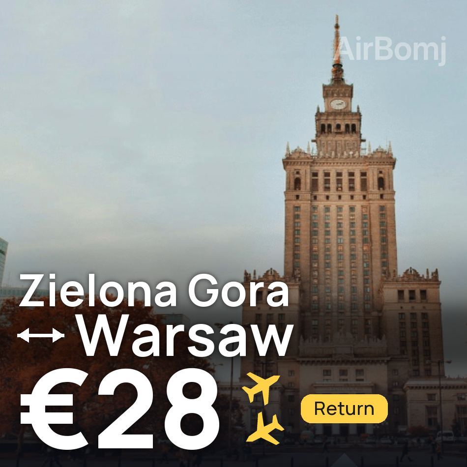 Billet d'avion : Zielona Góra — Varsovie, €28