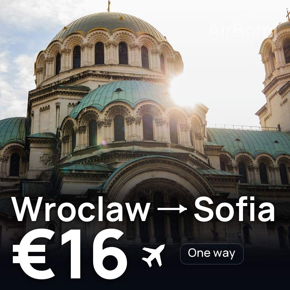 Billet d'avion : Wrocław — Sofia, €16