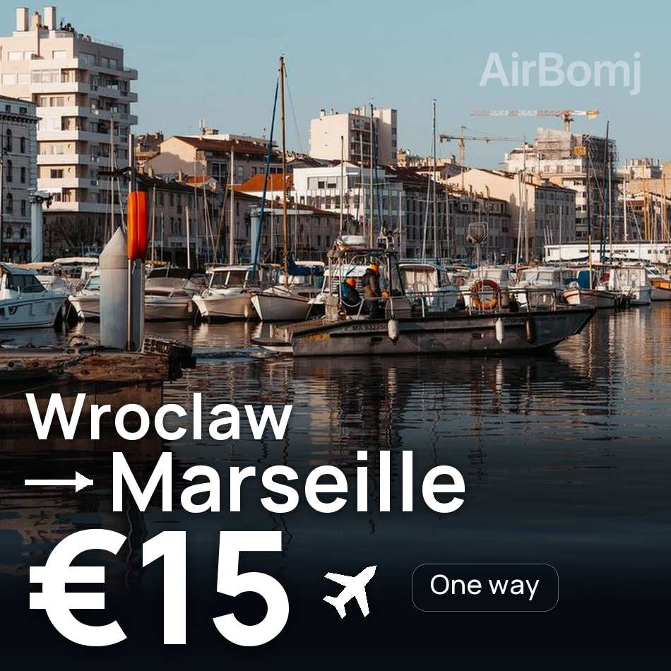 Billet d'avion : Wrocław — Marseille, €15