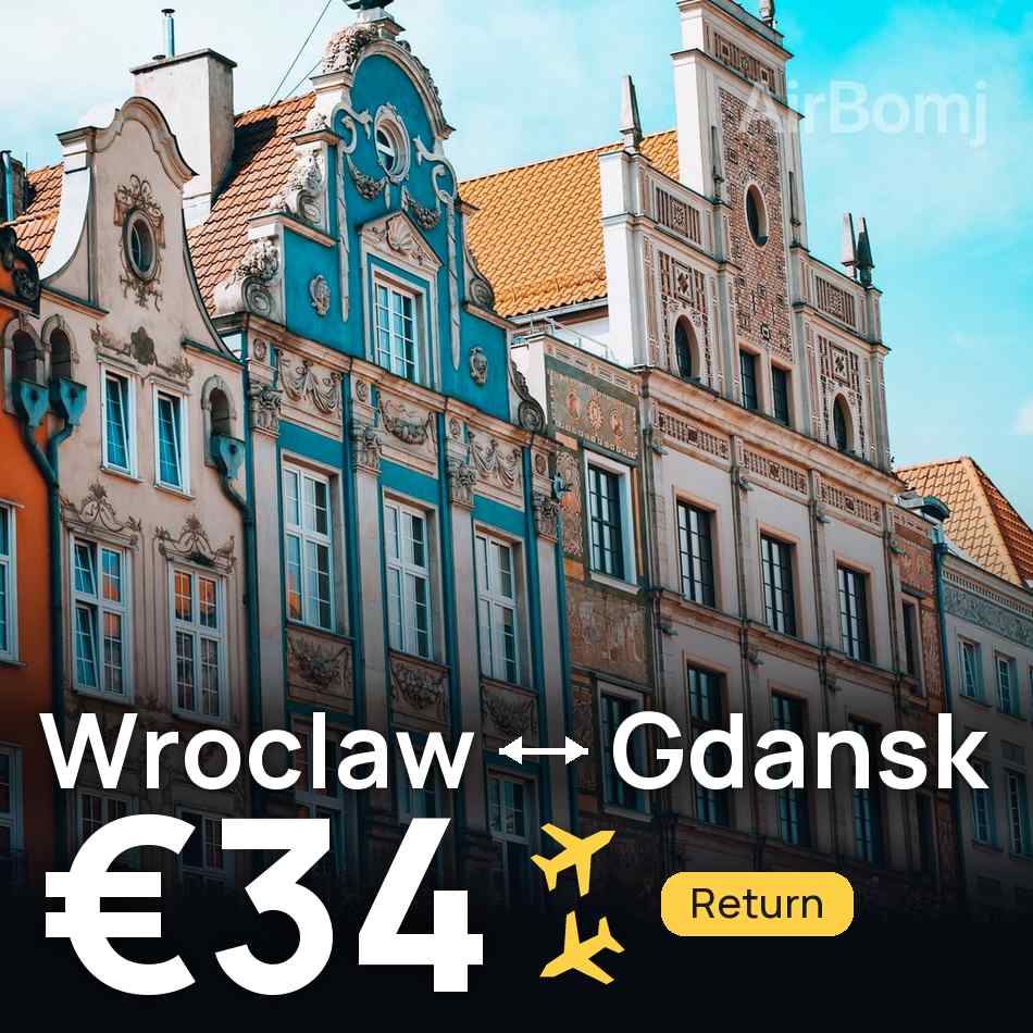 Billet d'avion : Wrocław — Gdańsk, €34