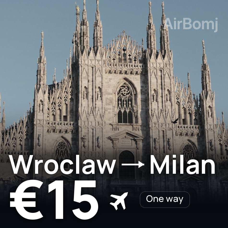 Bilet de avion: Wroclaw — Milan, €15