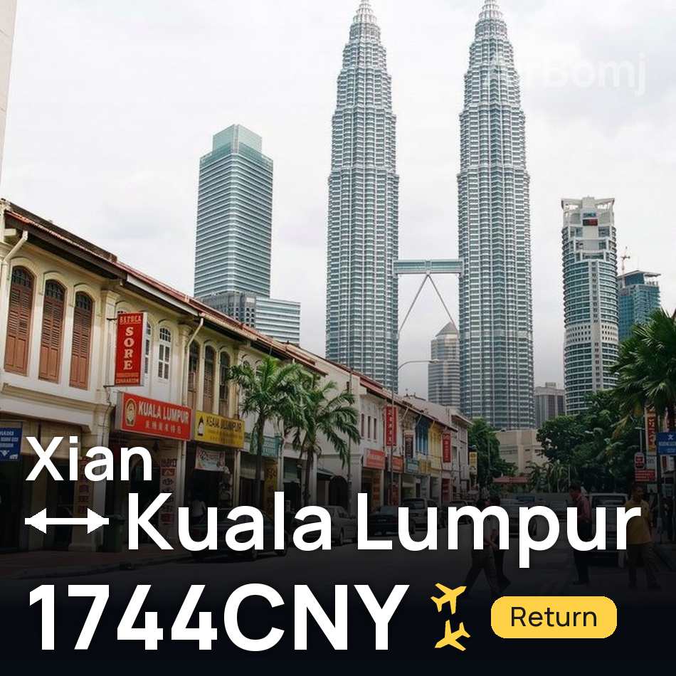 Passagem aérea: Xi An — Kuala Lumpur, 1744CNY