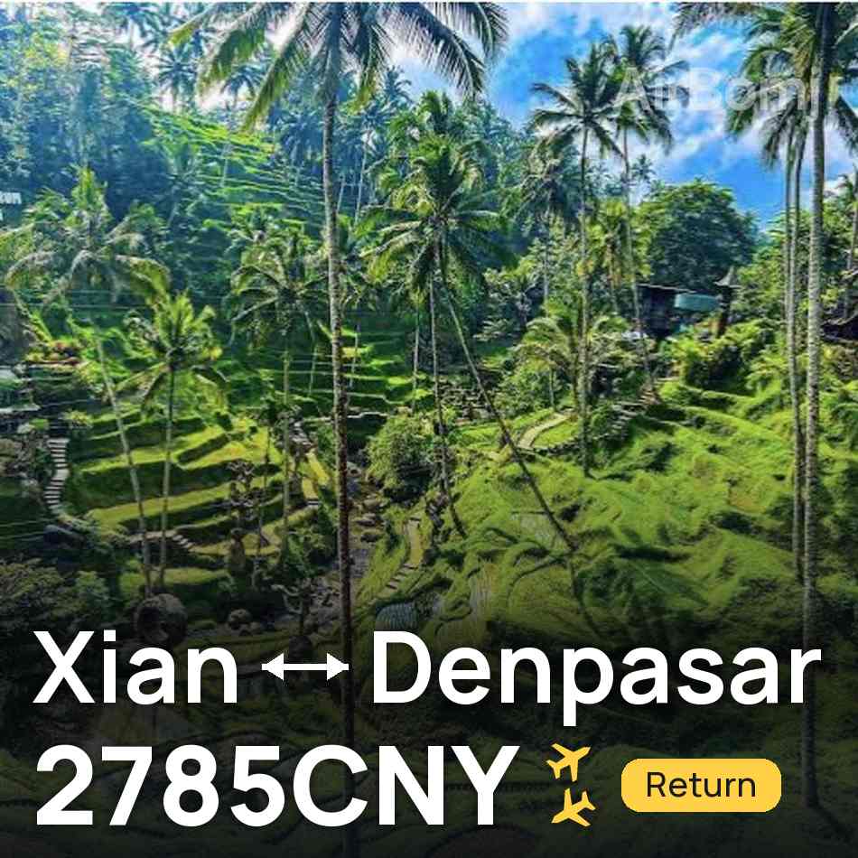 Passagem aérea: Xi An — Dempassar Bali, 2785CNY