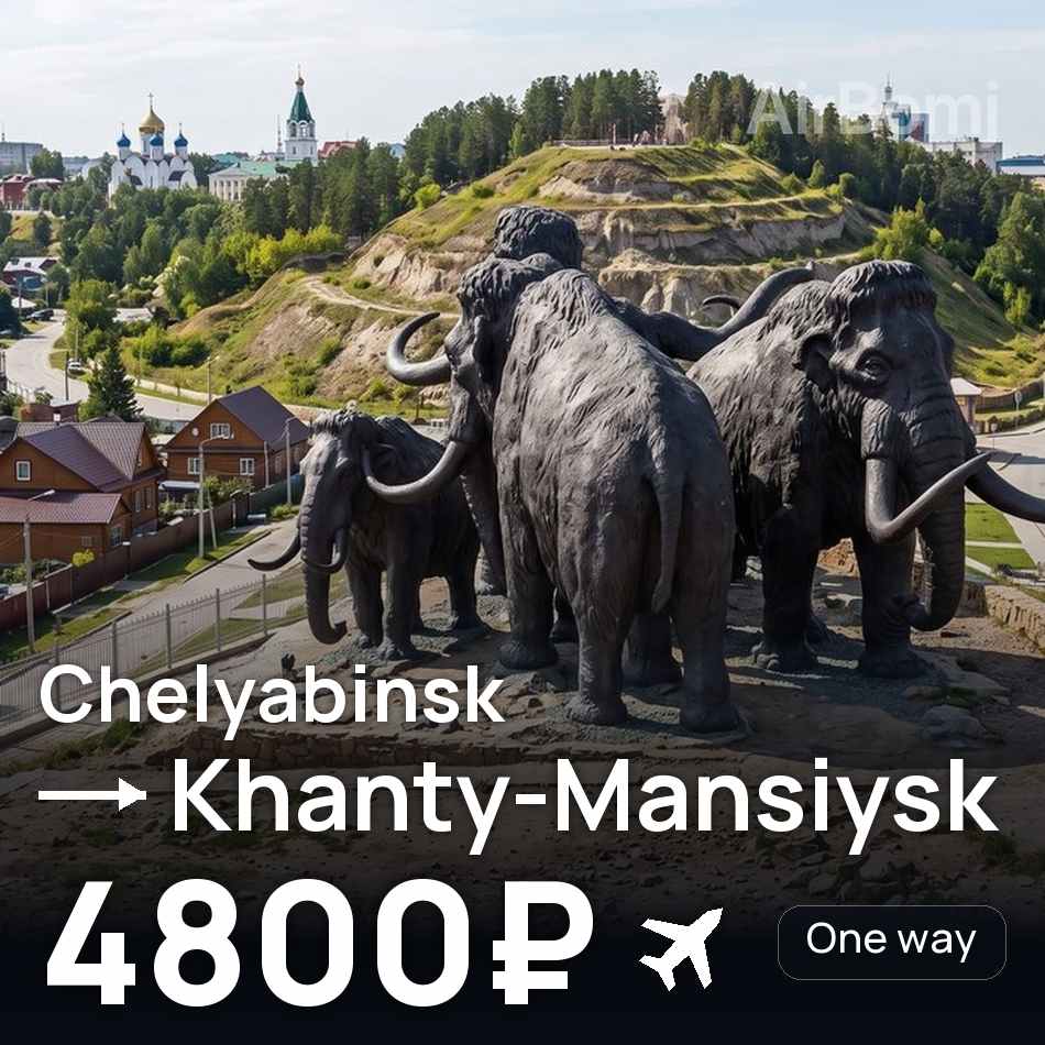 Passagem aérea: Cheliabinsk — Khanty-Mansiysk, 4800₽
