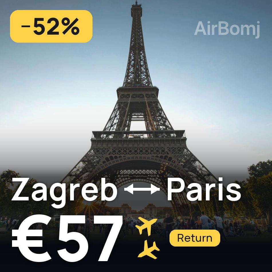 Flugticket: Zagreb — Paris, €57
