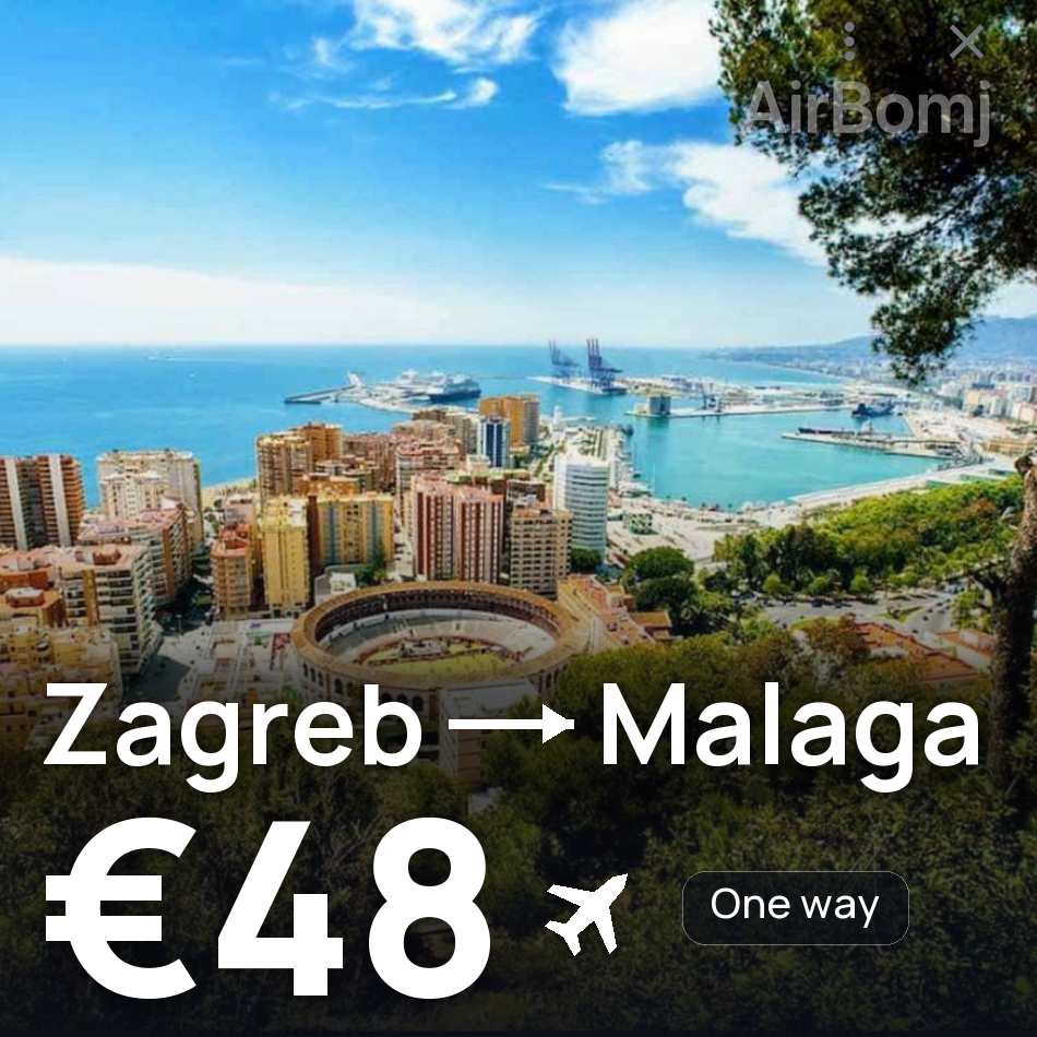 Flugticket: Zagreb — Málaga, €48