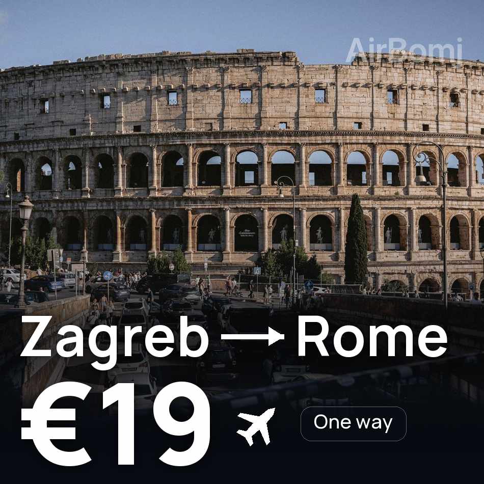 Flugticket: Zagreb — Rom, €19
