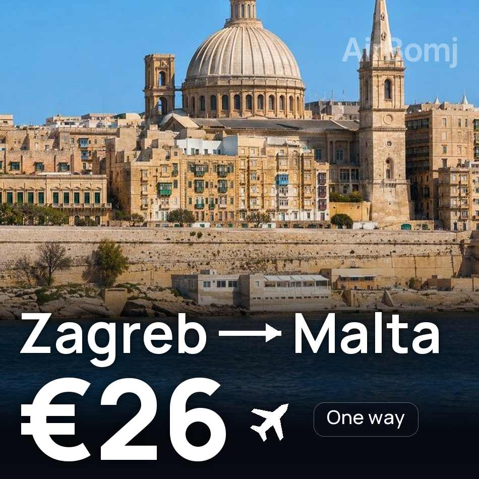 Flugticket: Zagreb — Valletta, €26