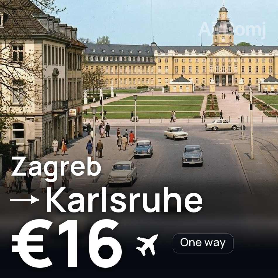 Flugticket: Zagreb — Karlsruhe, €16