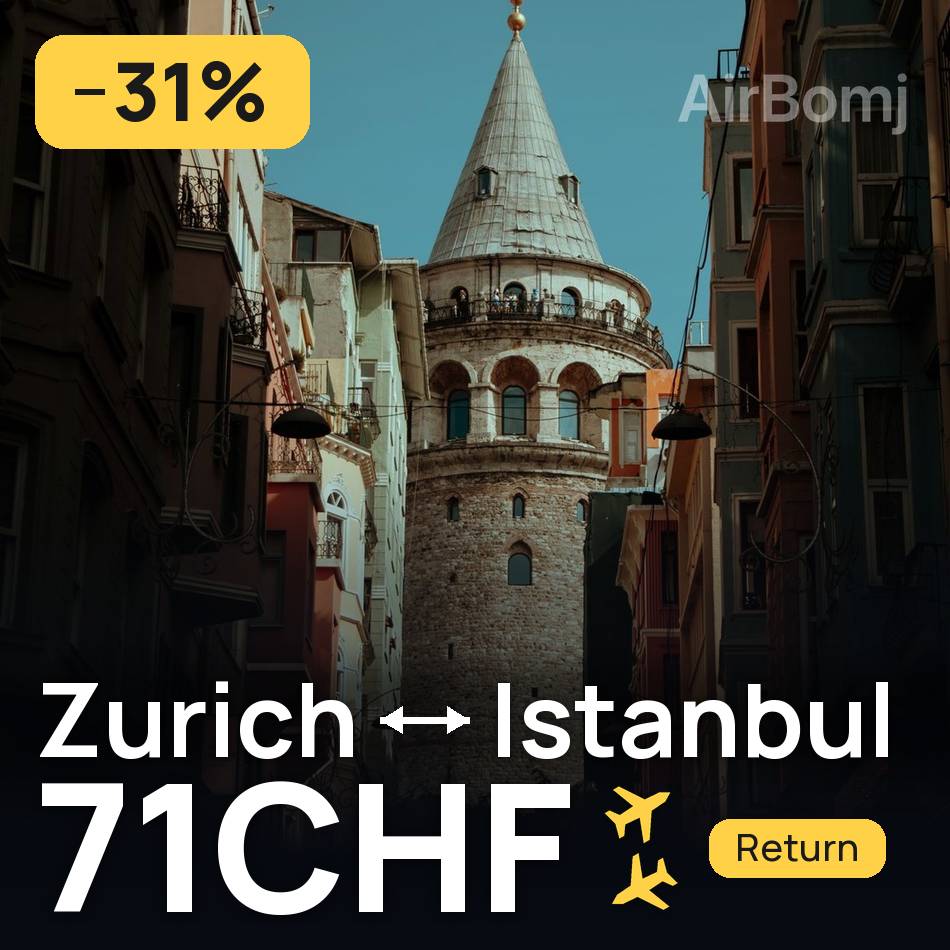 Flugticket: Zürich — Istanbul, 71CHF