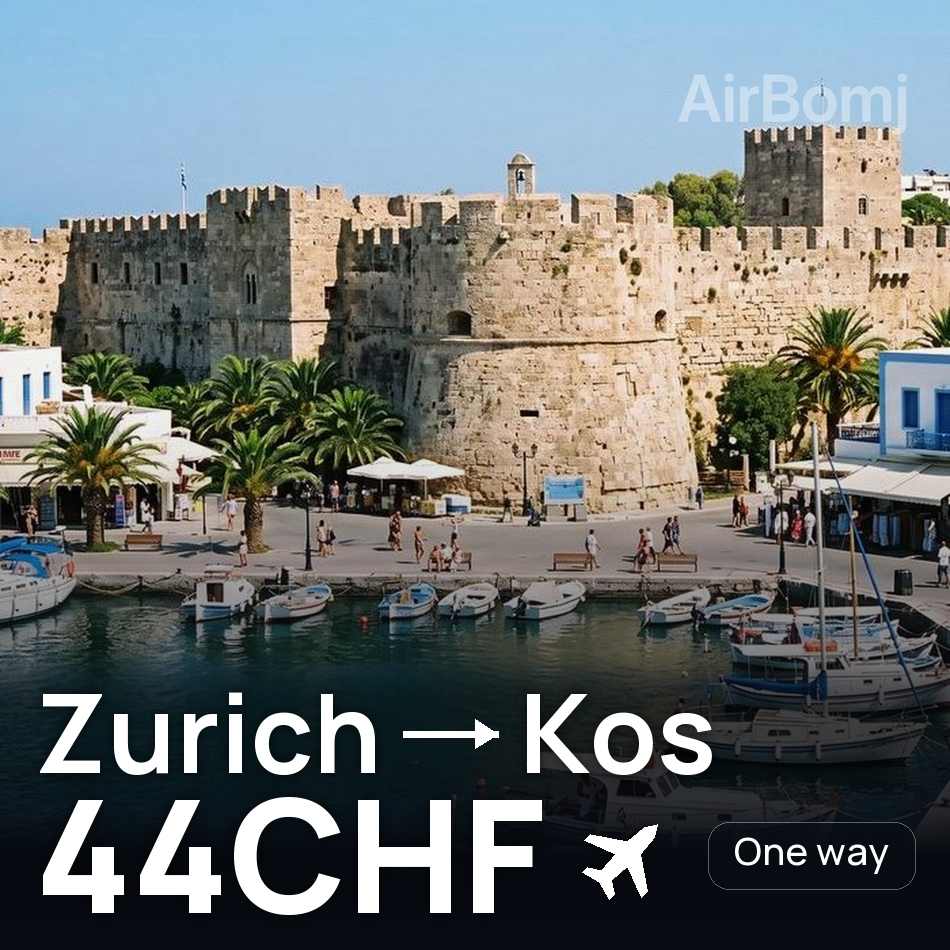Flugticket: Zürich — Kos, 44CHF
