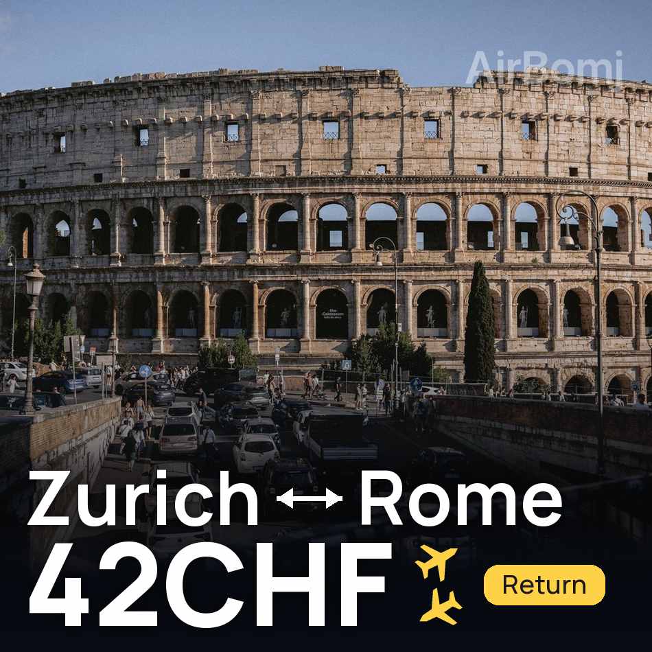 Passagem aérea: Zurique — Roma, 42CHF