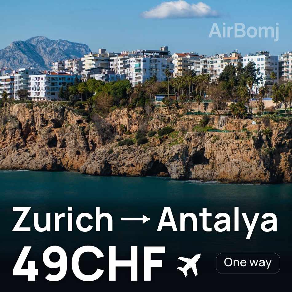 Flugticket: Zürich — Antalya, 49CHF