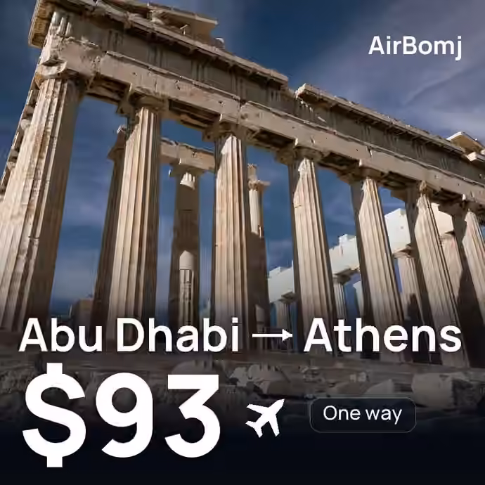 Abu Dhabi → Athens for $93