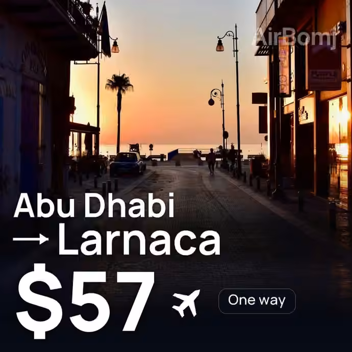 Abu Dhabi → Larnaca for $57