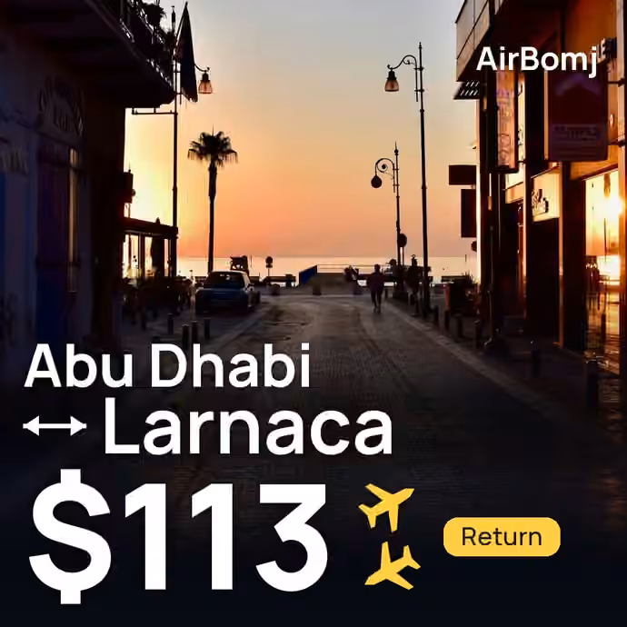 Abu Dhabi → Larnaca for $113