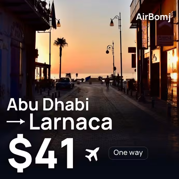 Abu Dhabi → Larnaca for $41