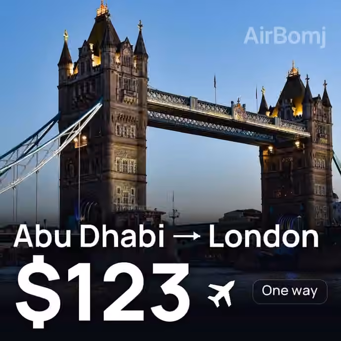 Abu Dhabi → London for $123