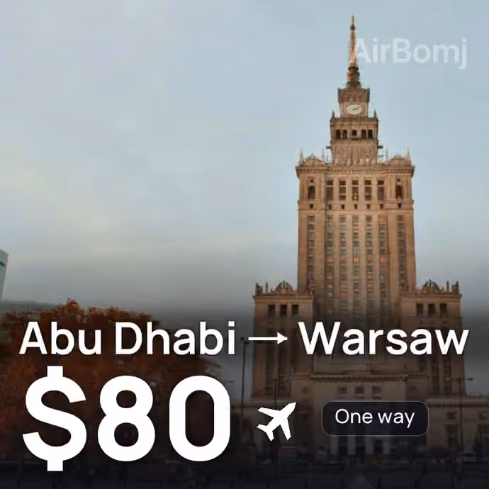 Abu Dhabi → Warsaw for $80