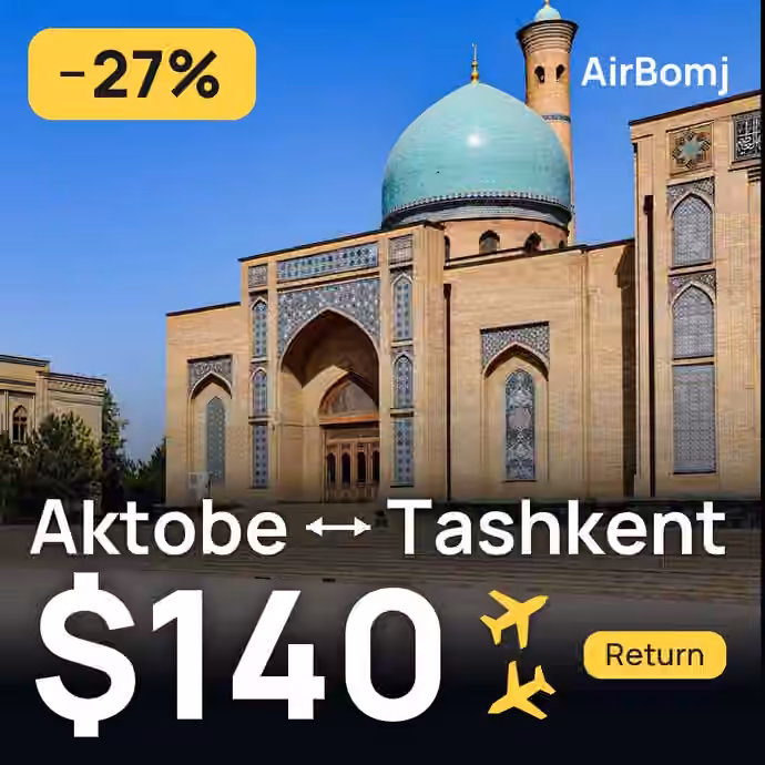 Aktobe → Tashkent for $140