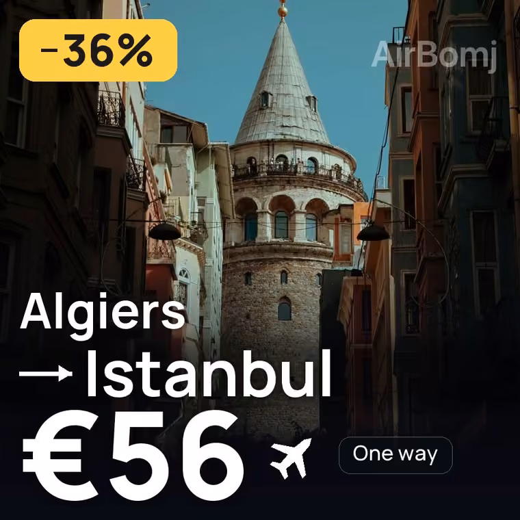 Algiers → Istanbul for €56