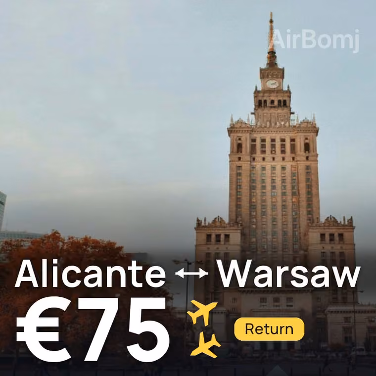 Alicante → Warsaw for €75