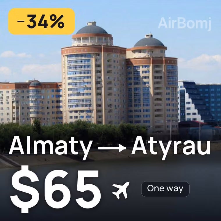 Almaty → Atyrau for $65