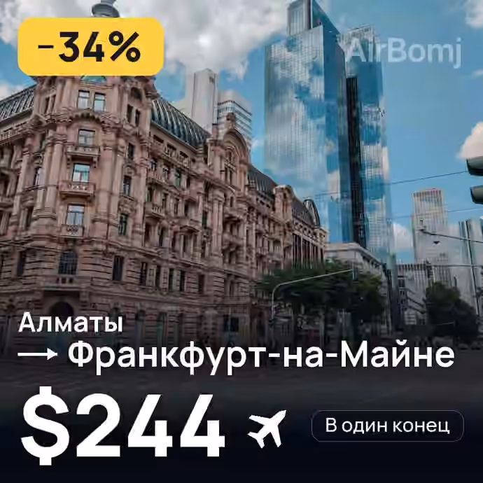 Алматы → Франкфурт-на-Майне за $244