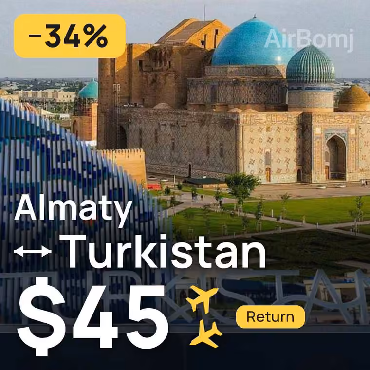 Almaty → Turkistan for $45
