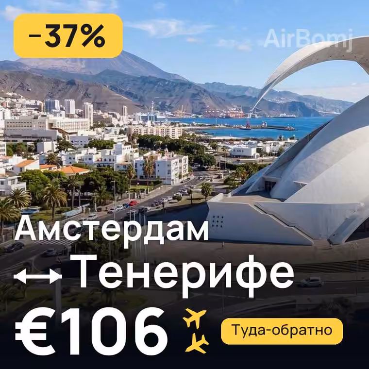 Амстердам → Тенерифе за €106