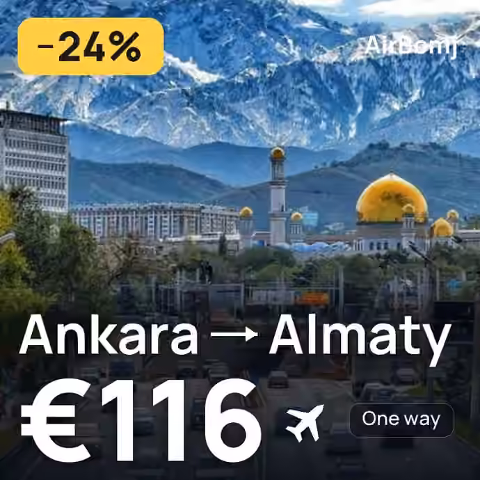 Ankara → Almaty for €116