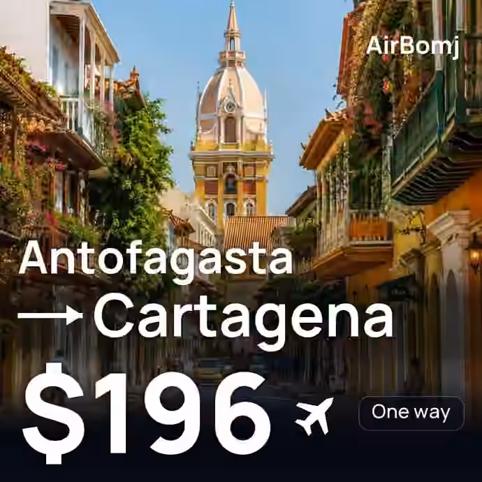 Antofagasta → Cartagena for $196