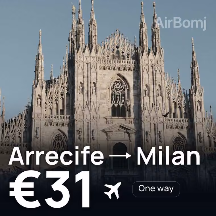 Arrecife → Milan for €31