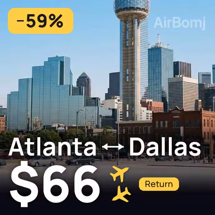 Atlanta → Dallas for $66