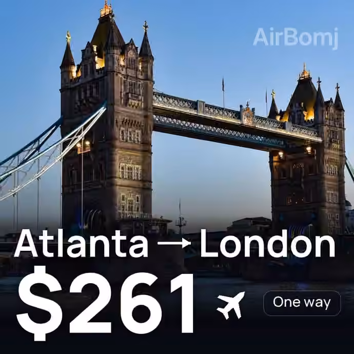 Atlanta → London for $261